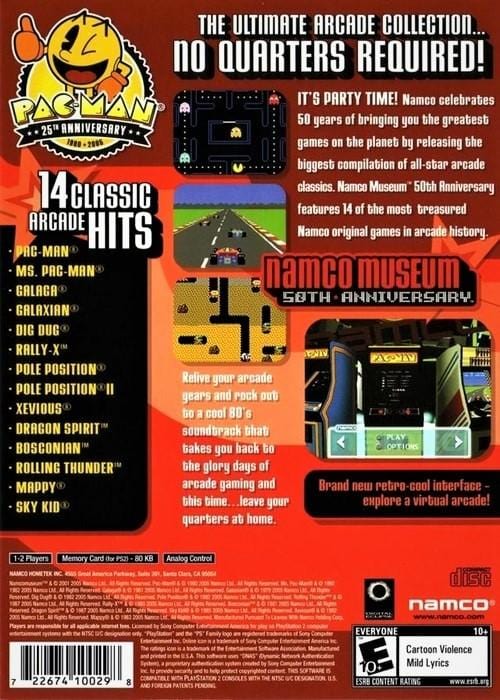 namco museum 50th anniversary ps2 iso