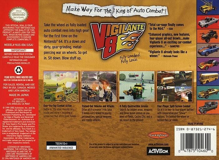 vigilante 8 2 nintendo 64