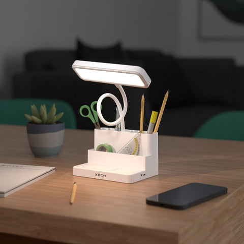 Desky Study Lamp for Students Studying comes with pen stand & rechargeable battery