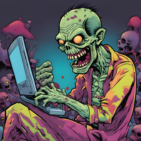 Happy Zombie Playing Video Games