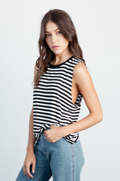 MATE The Label 'classic stripe' tank - dainty lion