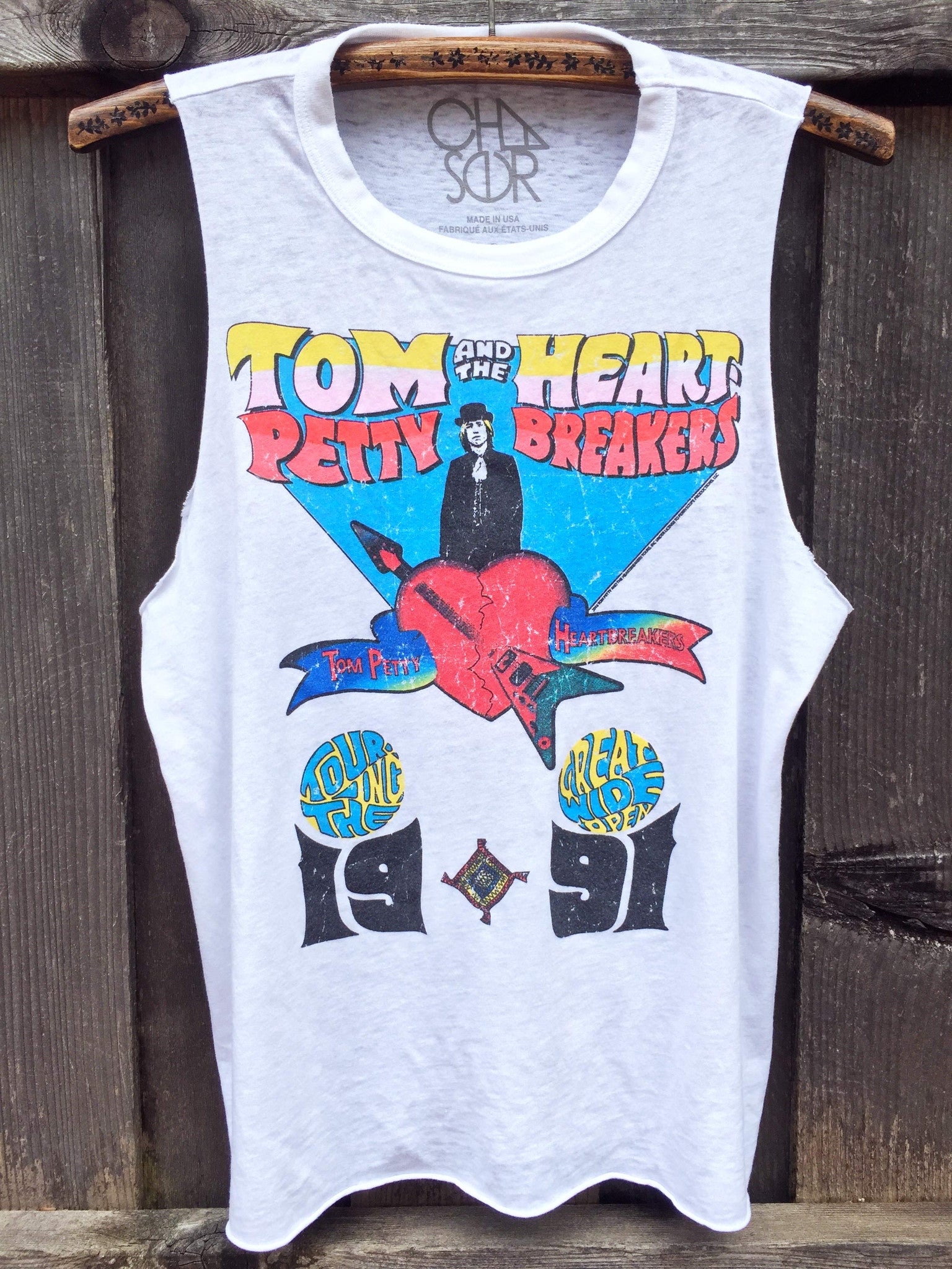 CHASER Tom Petty Great Wide Tour Tank Top - dainty lion