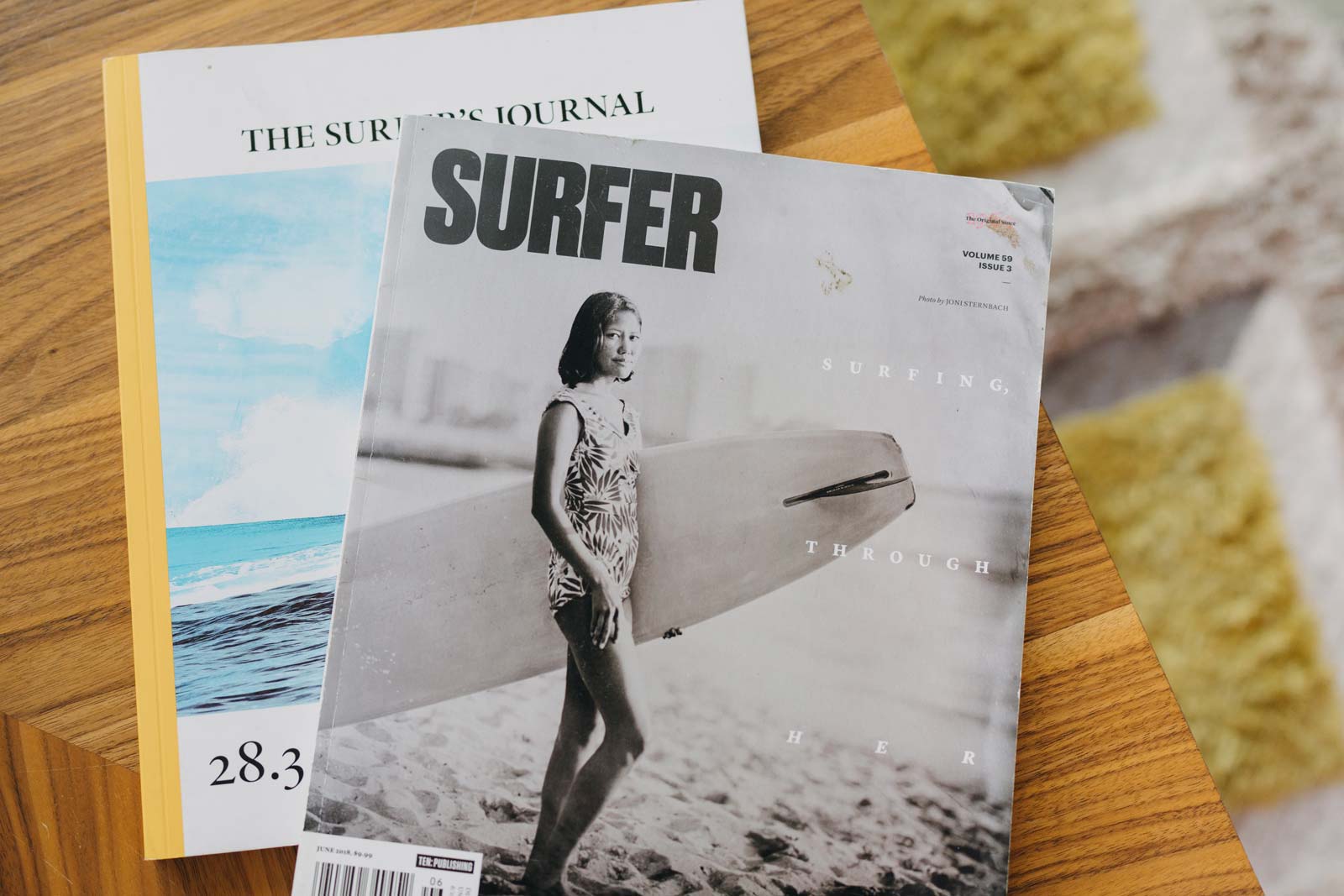 A Seea suit graces the cover of a female-focused issue of Surfer magazine. 