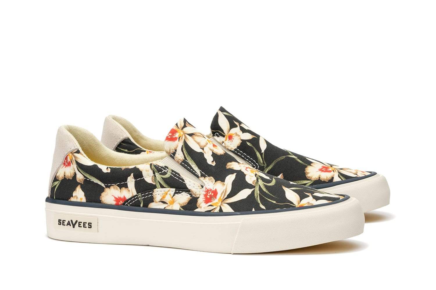 Black Floral Slip On | Womens Casual 