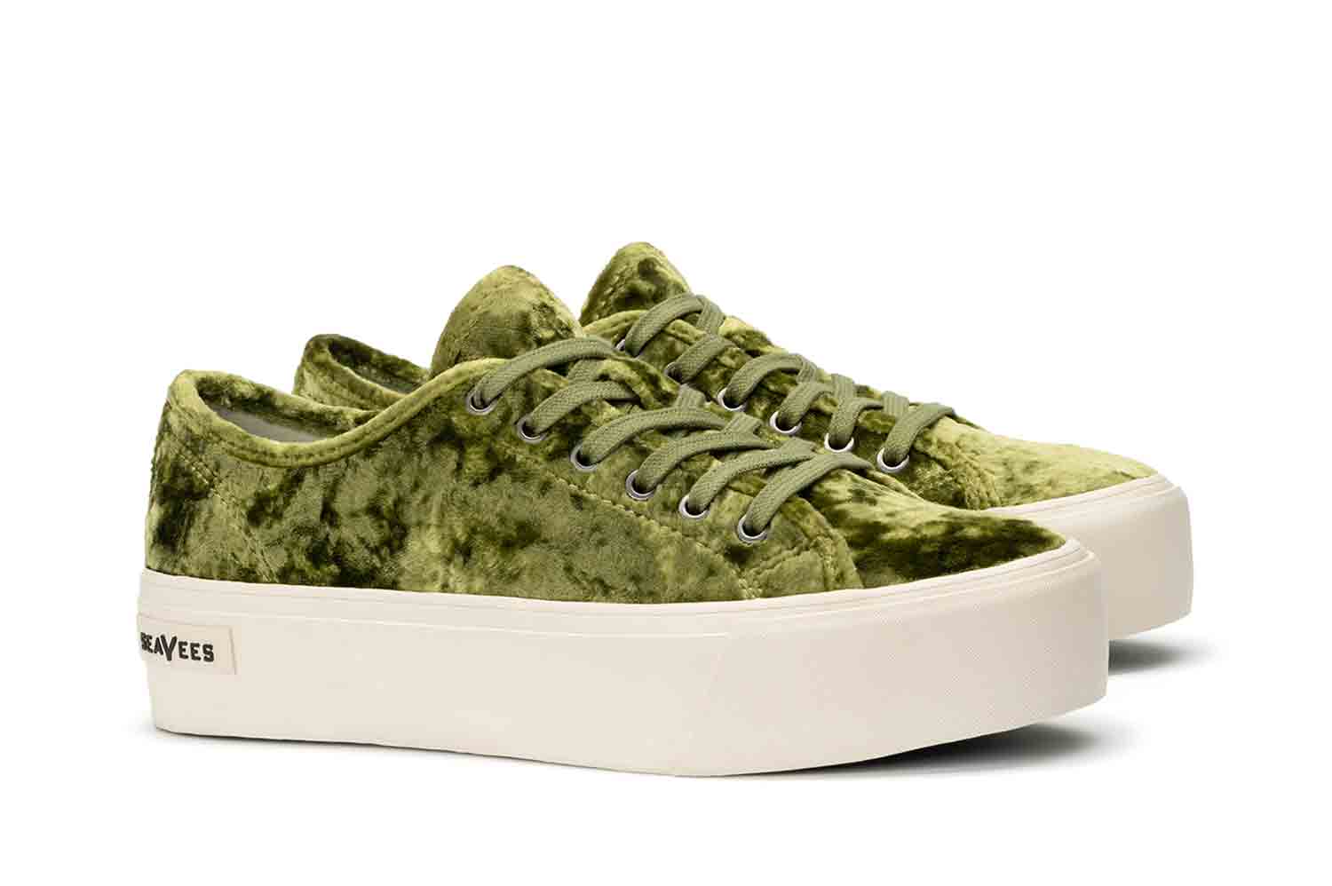 green platform sneakers