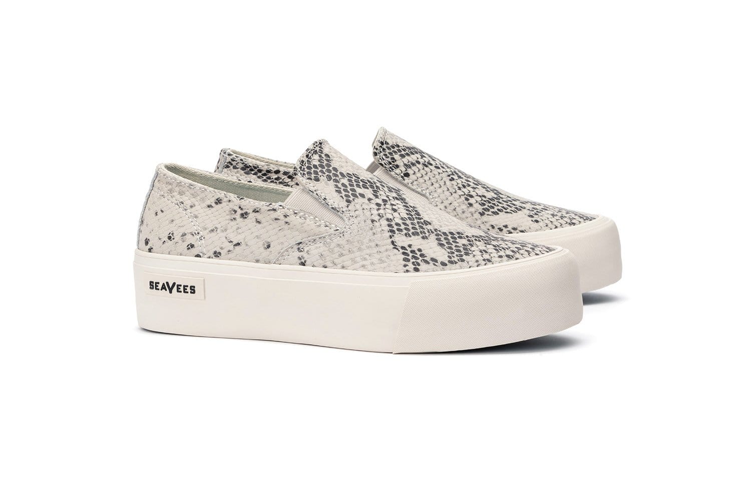 snakeskin platform slip on