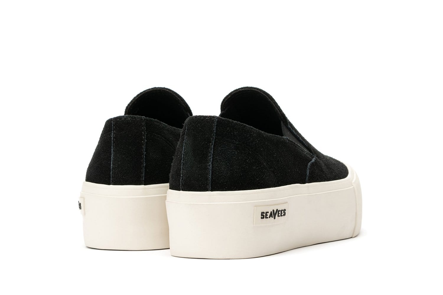 black platform sneakers slip on