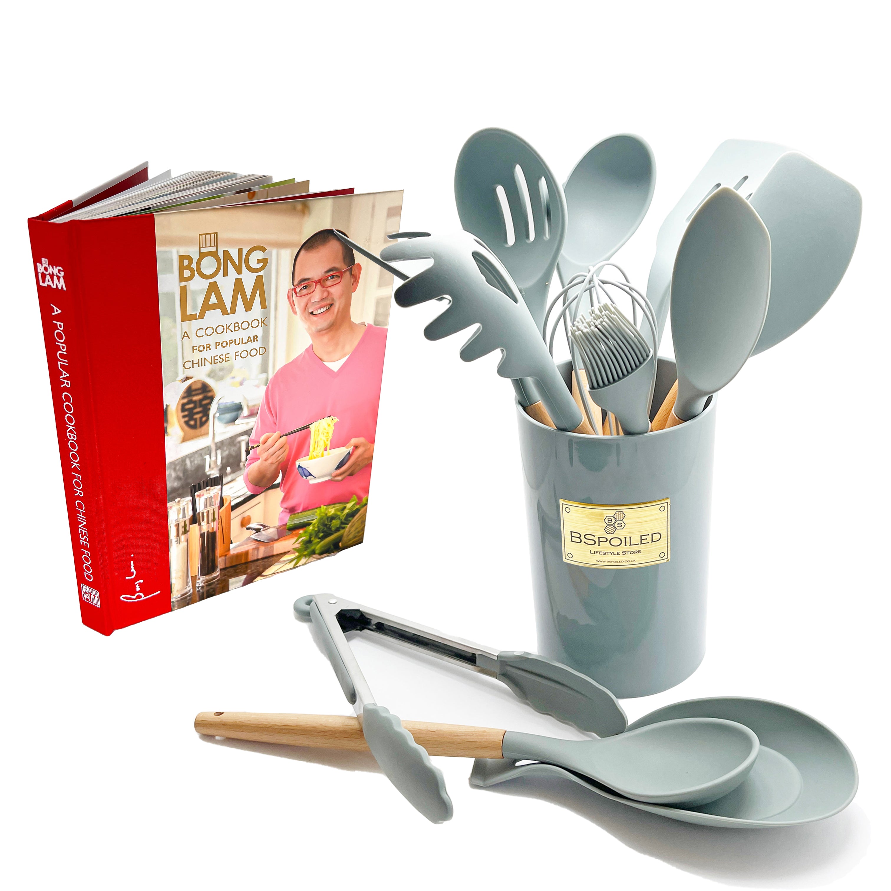 cooking utensils and cook book