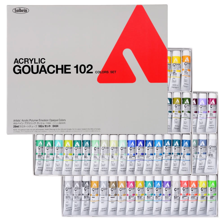 Holbein Acrylic Gouache 20ml X 36 Colors Set D418 – Art&Stationery