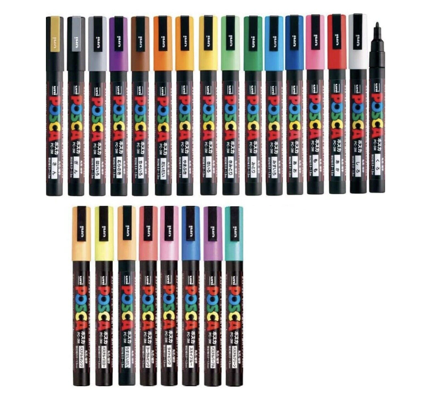 Uni Posca Marker Pen Complete Kit Professional Painting Pop