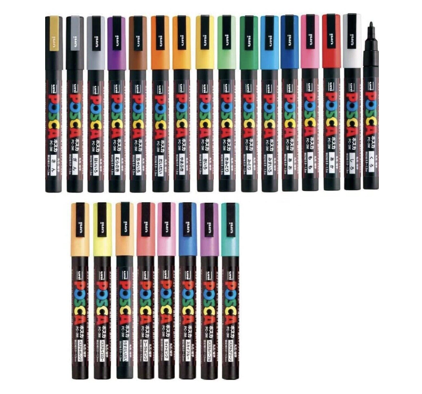 Posca Full Set of 29 Acrylic Paint Pens with Reversible Medium Point P –  Art Supplies Japan