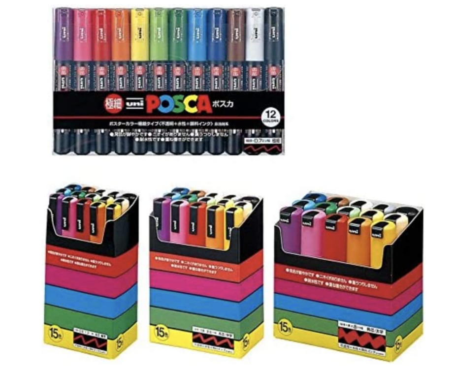 Posca Paint Marker Pen, Fine Point PC-3M 24 Colors Set Japanese Domestic  Market Japan Import With Original Stylus Ballpoint Touch Pen