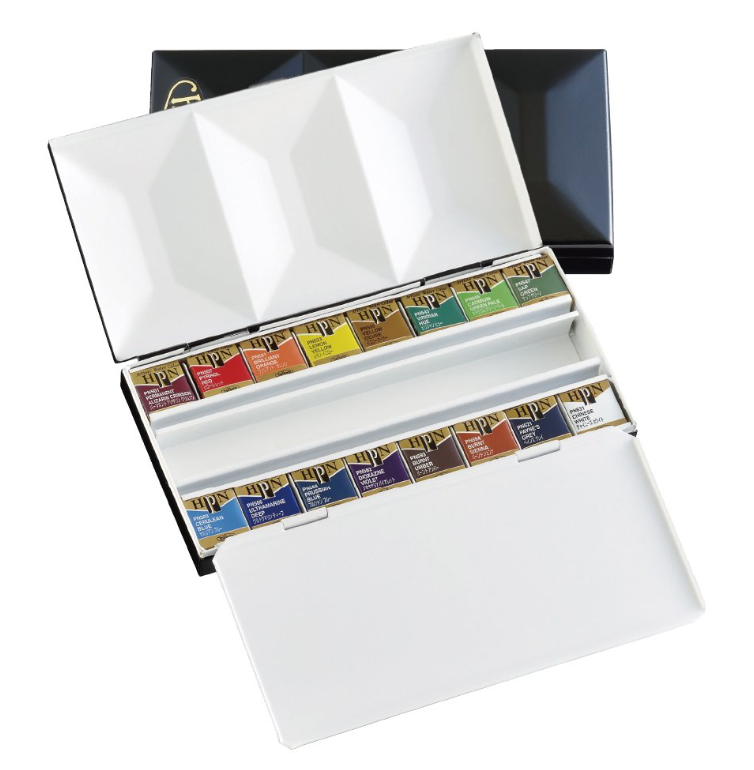 Holbein Artists' Watercolor Half Pans - Set of 24, Assorted Colors 