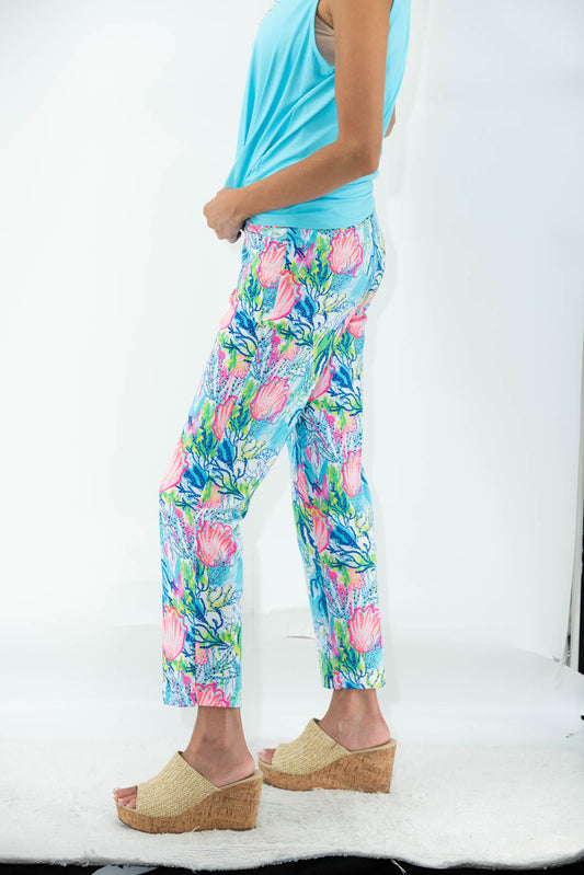 001- LuLu B Turquoise Pull On Stretch Pants