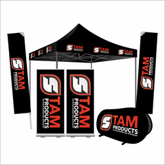Branded gazebo banner, flags and banners Showroom Combo