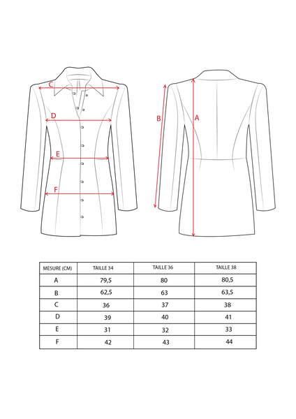 Size Chart robe brigitte