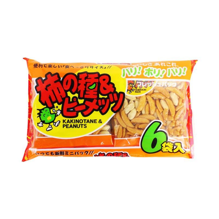 Japanese Rice Crackers with Peanut Mix, Kaki-pi by Kanazuru, 7.7 oz. (220g)