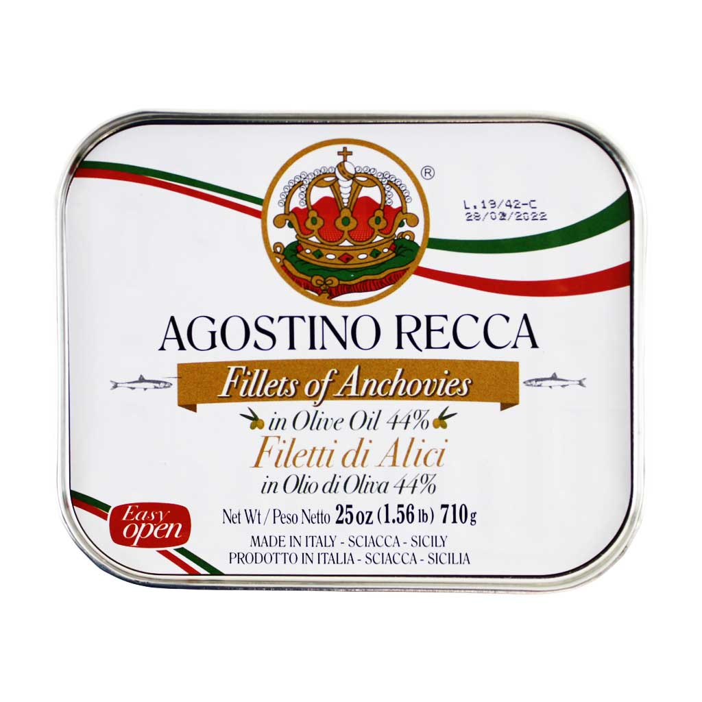 Agostino Recca Anchovies Fillets In Olive Oil 25 Oz 710 G Yummy Bazaar