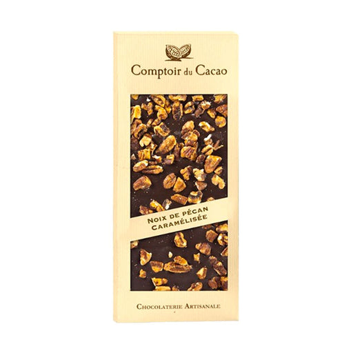 Comptoir Du Cacao Gourmet Milk Chocolate Bar, Pecans Nuts, 3.2 oz (90 g)