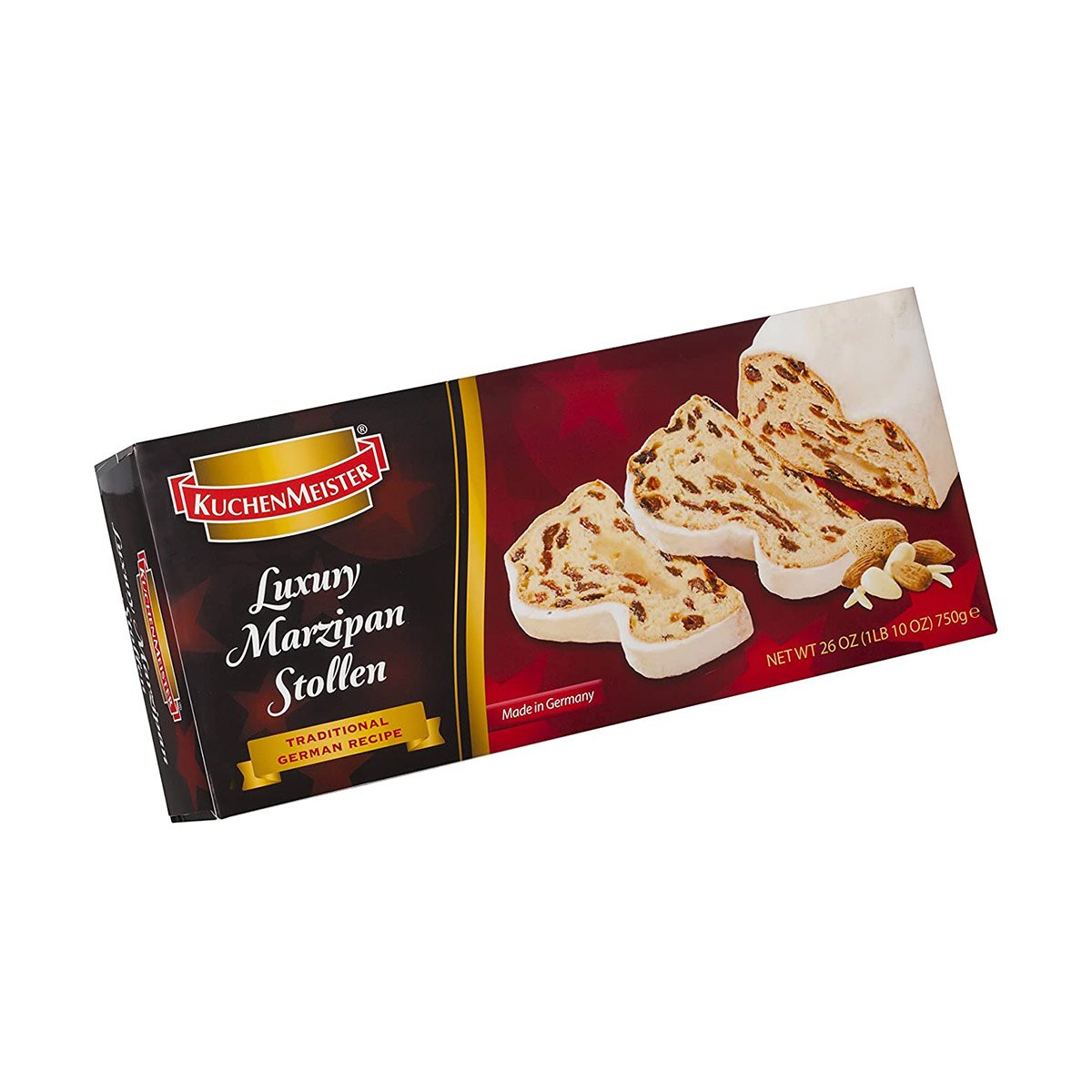 Kuchenmeister Luxury Marzipan Stollen Large 1 7 Lb 750 G Yummy Bazaar