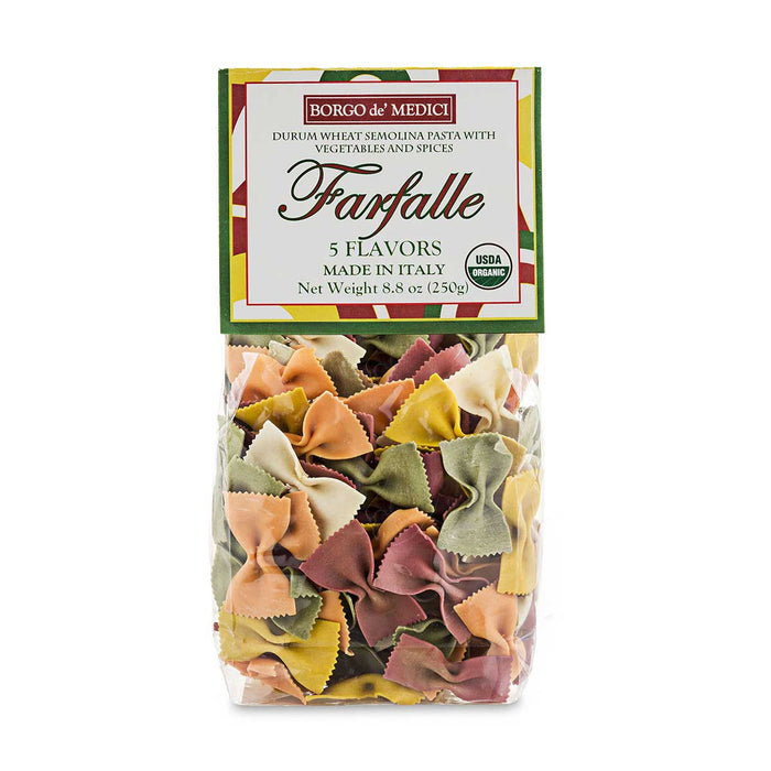 de Medici Organic Colored Bow Tie Pasta, 8.8 oz (250