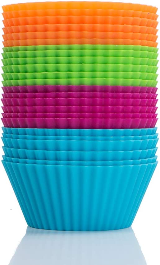 Webake Jumbo Silicone Muffin Cups, 3.5 Inch Jumbo Silicone Baking Cups  Reusable Cupcake Liners Nonstick Large Cake Cups Set Stand Alone Cupcake
