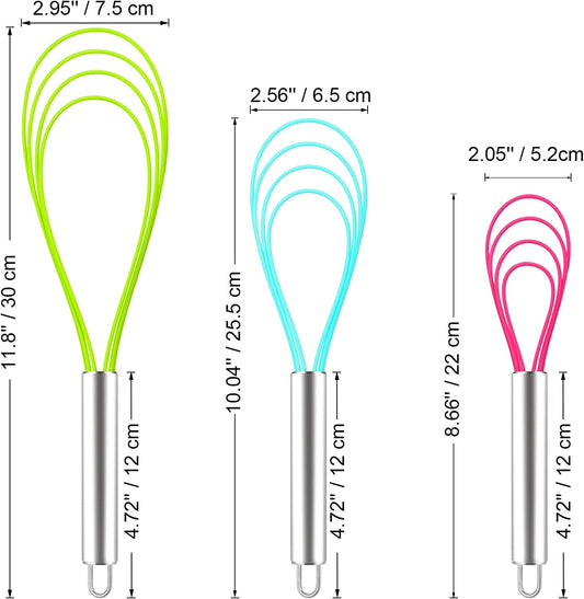 Webake 8 inch and 10 inch balloon nonstick egg beater silicone whisk w