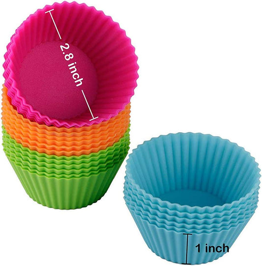 Webake Silicone Baking Cups Cupcake Liners Muffin Tin, 3 Inch Brioche Molds  Pack of 12