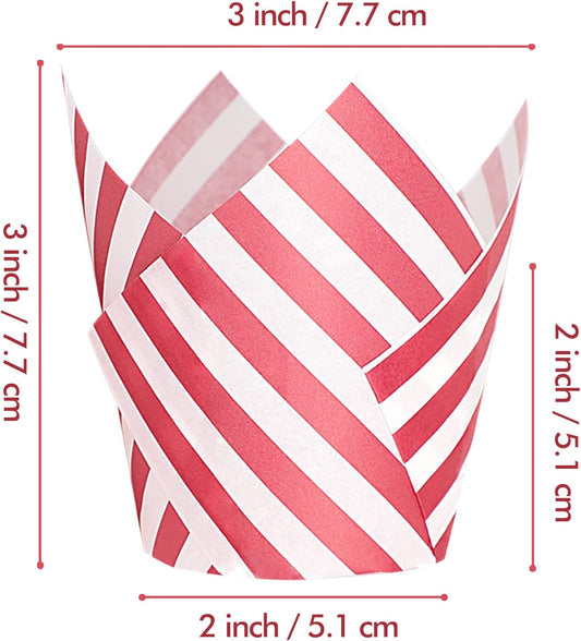 Webake 3.5 Ounce Disposable Rose Gold Tulip Aluminum Foil Cupcake Line