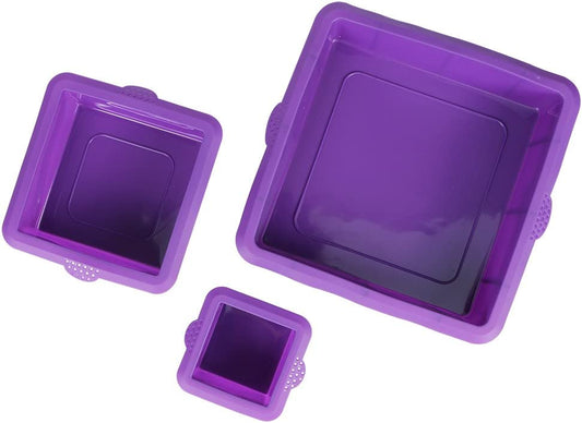Webake Silicone Square Mold 3x3 Inch Mini Cake Pan for Individual Portion  Baking Molds for Pastry, Ice Cube, Jelly, Soap, Candle, Pack of 4