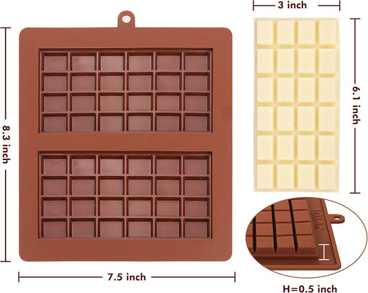 Webake Chocolate Molds Silicone Bar Mold for Granola Cereal Energy Bars,  4.5 Inch Long Rectangular For Baking, Butter, 8 Cavities 