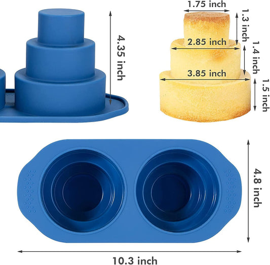 Webake round silicone 4 Tiered cake layer tin cake pan set,6 Inch, 5 I