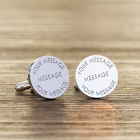 Personalised Any Message Round Cufflinks