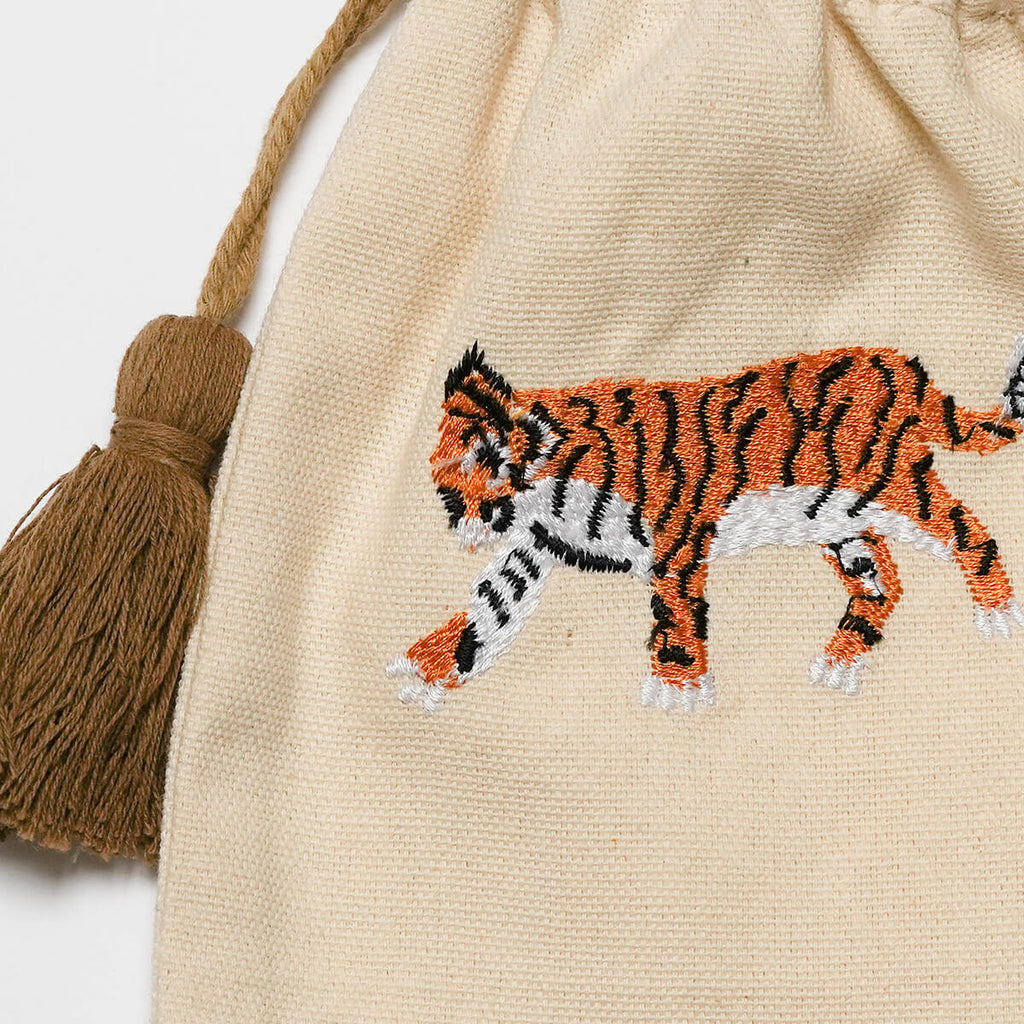 tiger drawstring pouch
