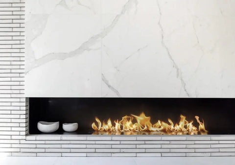 White Marble Fire Pit, Table Top Eco Indoor Fire, Small Ethanol