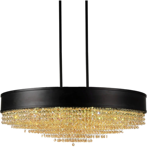 CWI Lighting Medina 15 Light Drum Shade Chandeliers with Black Finish 5687P30-22-101 | Chandelier Palace - Trusted Dealer