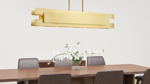 Livex Lighting Varick 5 Light Satin Brass Finish Linear Chandeliers 40695-12 | Chandelier Palace - Trusted Dealer