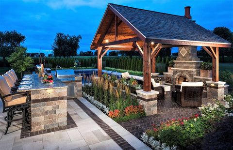 Outdoor Kitchen Grill Island & Outdoor Fireplace | Flame Authority - Trusted Dealer
