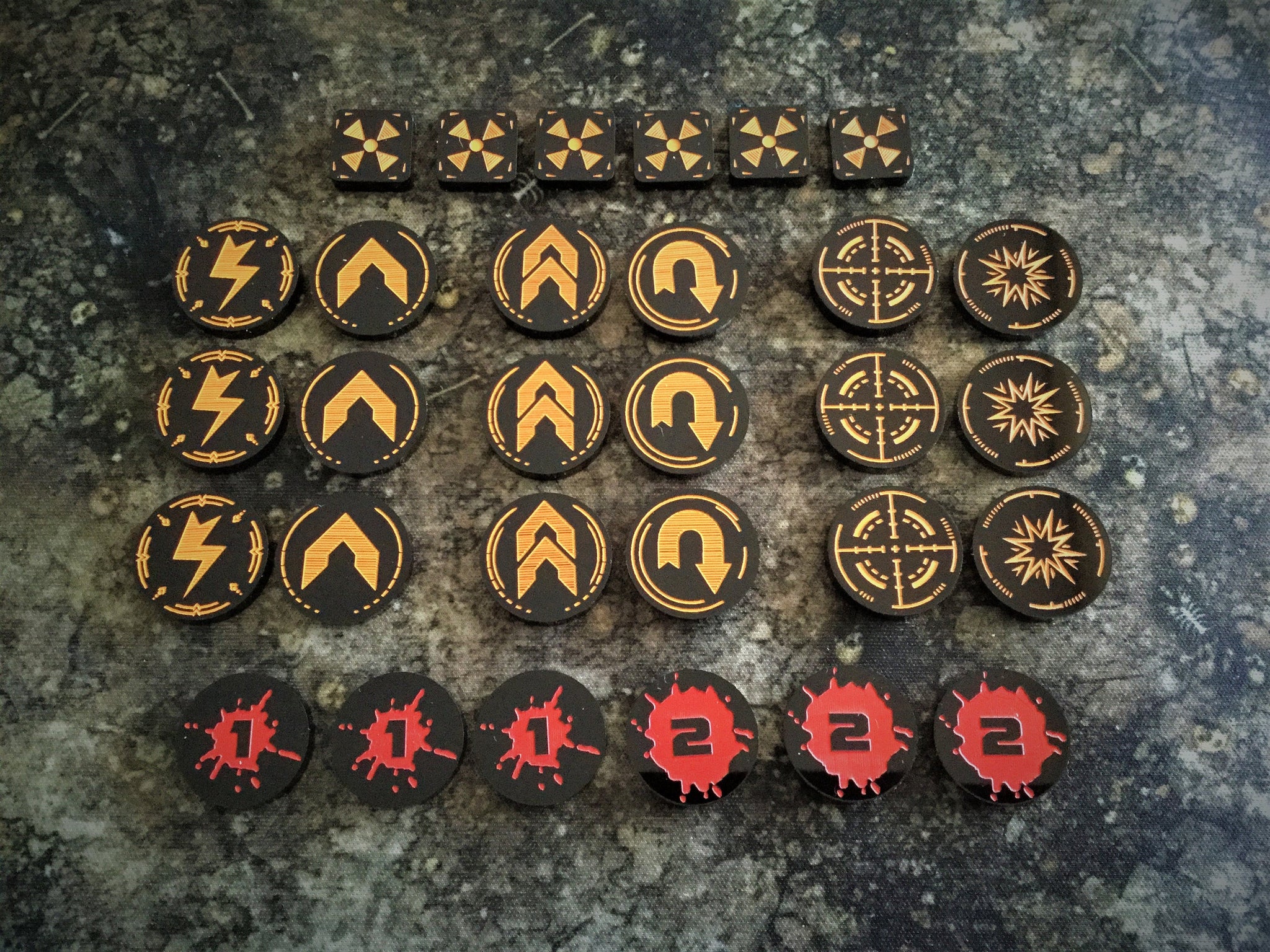 Warhammer Kill Team compatible, complete acrylic token set