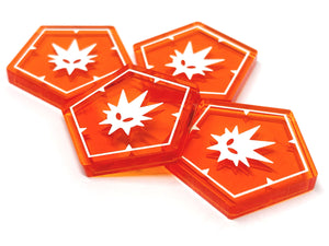 4 x Enrage Tokens for Keyforge, double sided  (fan made)