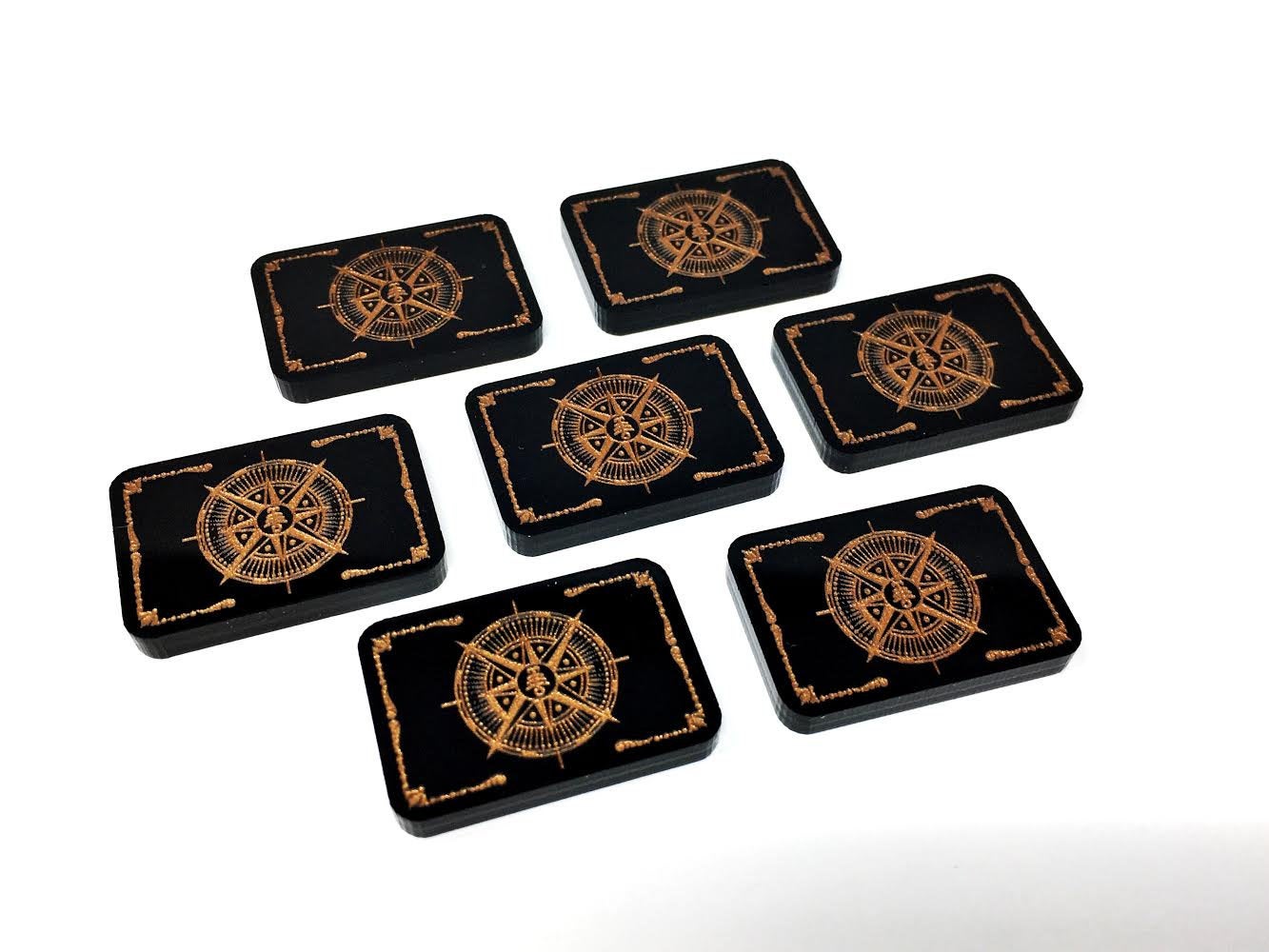 7 x Key tokens for Innsmouth Conspiracy (double sided) For Arkham