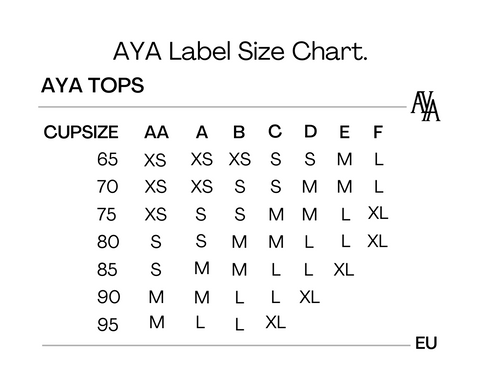 Sizechart AYA Label Women's Tops