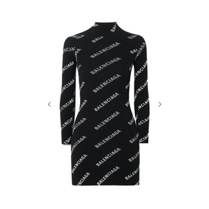 balenciaga dress black and white