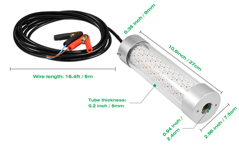 HUSUKU LED Underwater Fishing Light, 10000~80000lm 100W / 300W / 400W /  800W, 12V / 110V / 220V Green Night Fishing Attractor IP68 Submersible Lamp