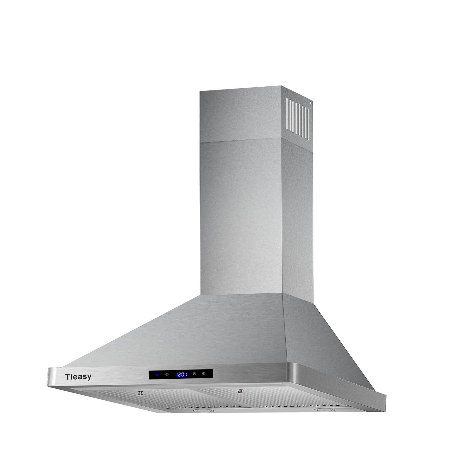 Ductless Range Hood 30 inch Wall Mount Range Hood Vent for Kitchen in  Stainless Steel with Auto Shut Off Function AWS75308