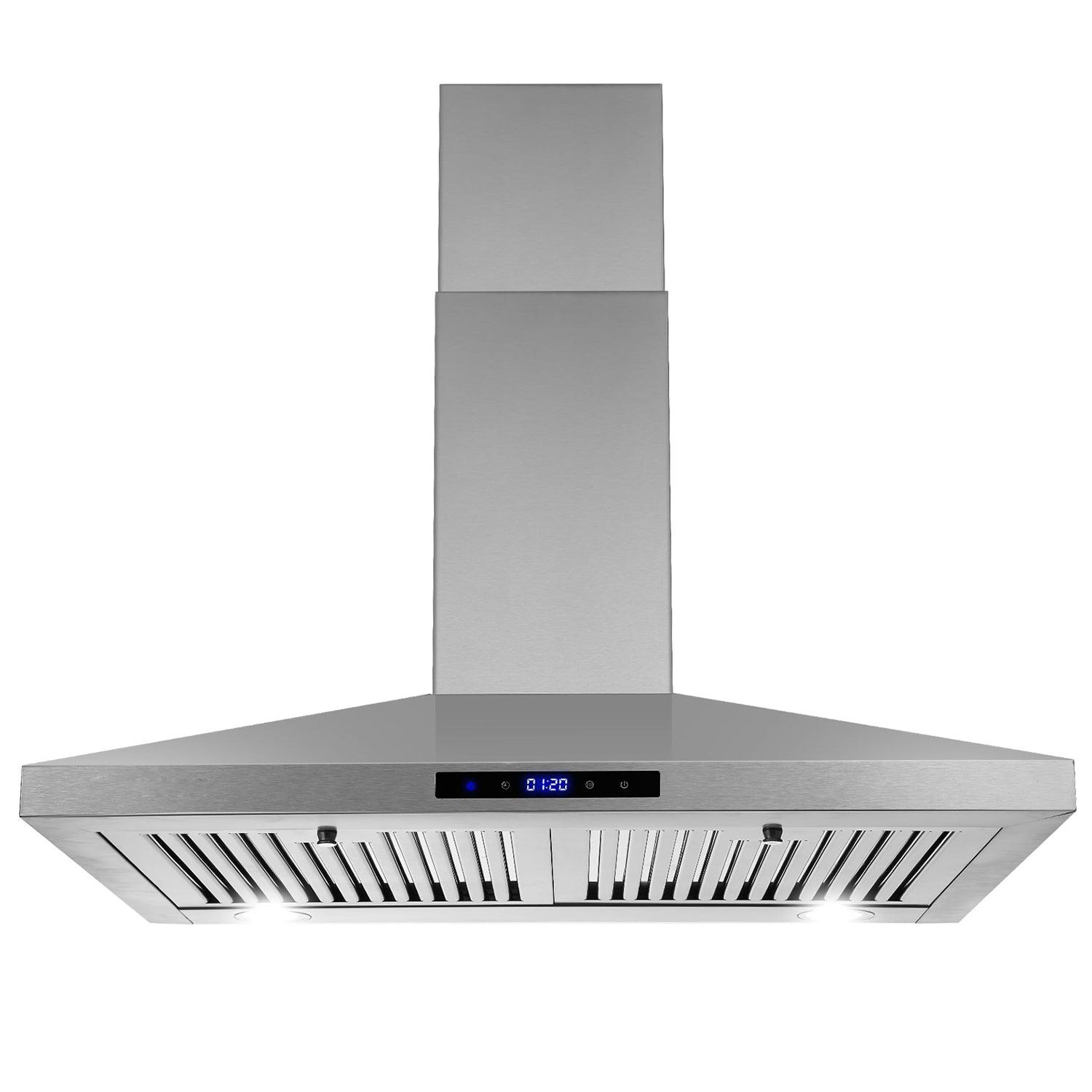 Tieasy Range Hood 30 inch Wall Mount Range Hood 450 CFM Vent Touch Control Aluminum Filters - Usys 0375A