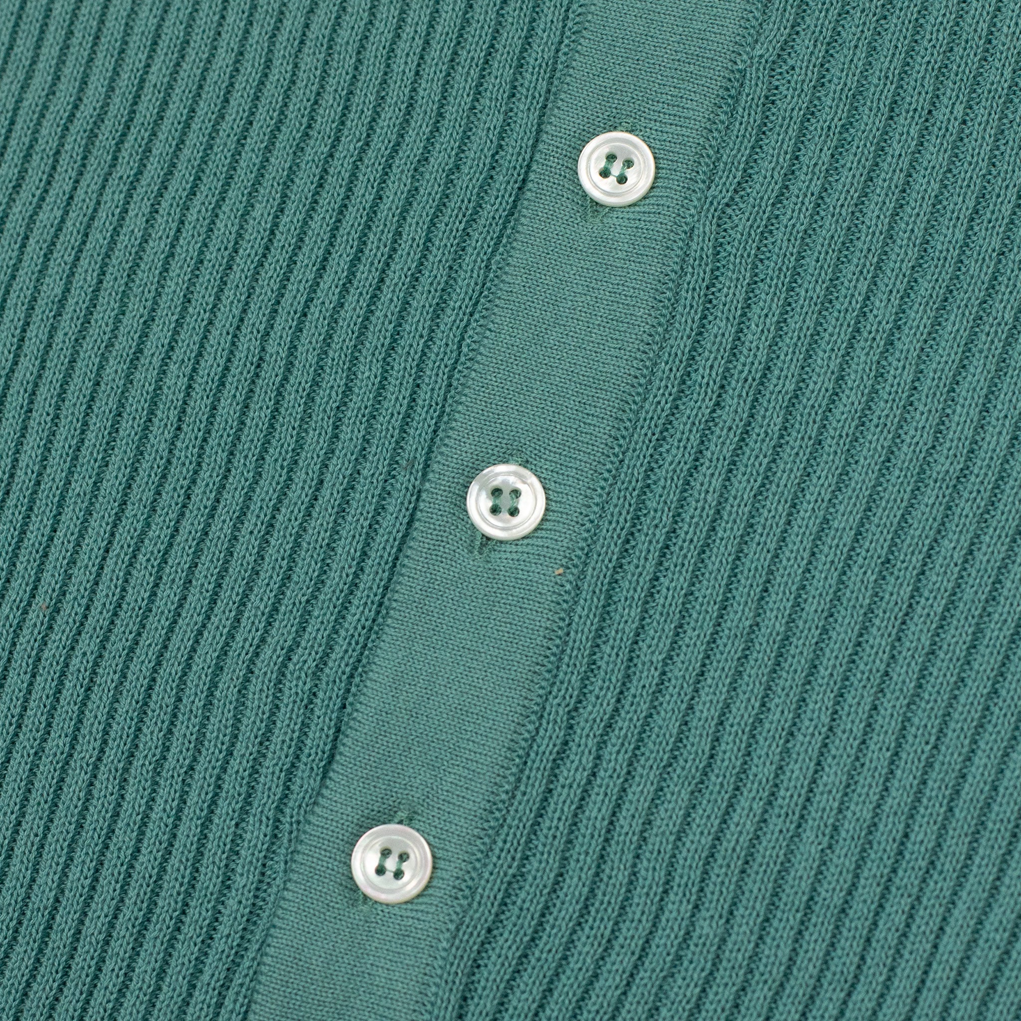 AAlgua long sleeve knitted polo shirt in teal ribbed cotton