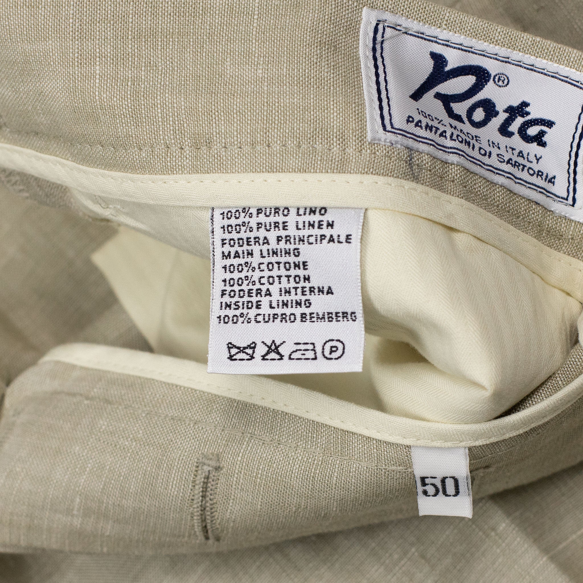 Exclusive single-pleated easy pants in oatmeal linen (restock)