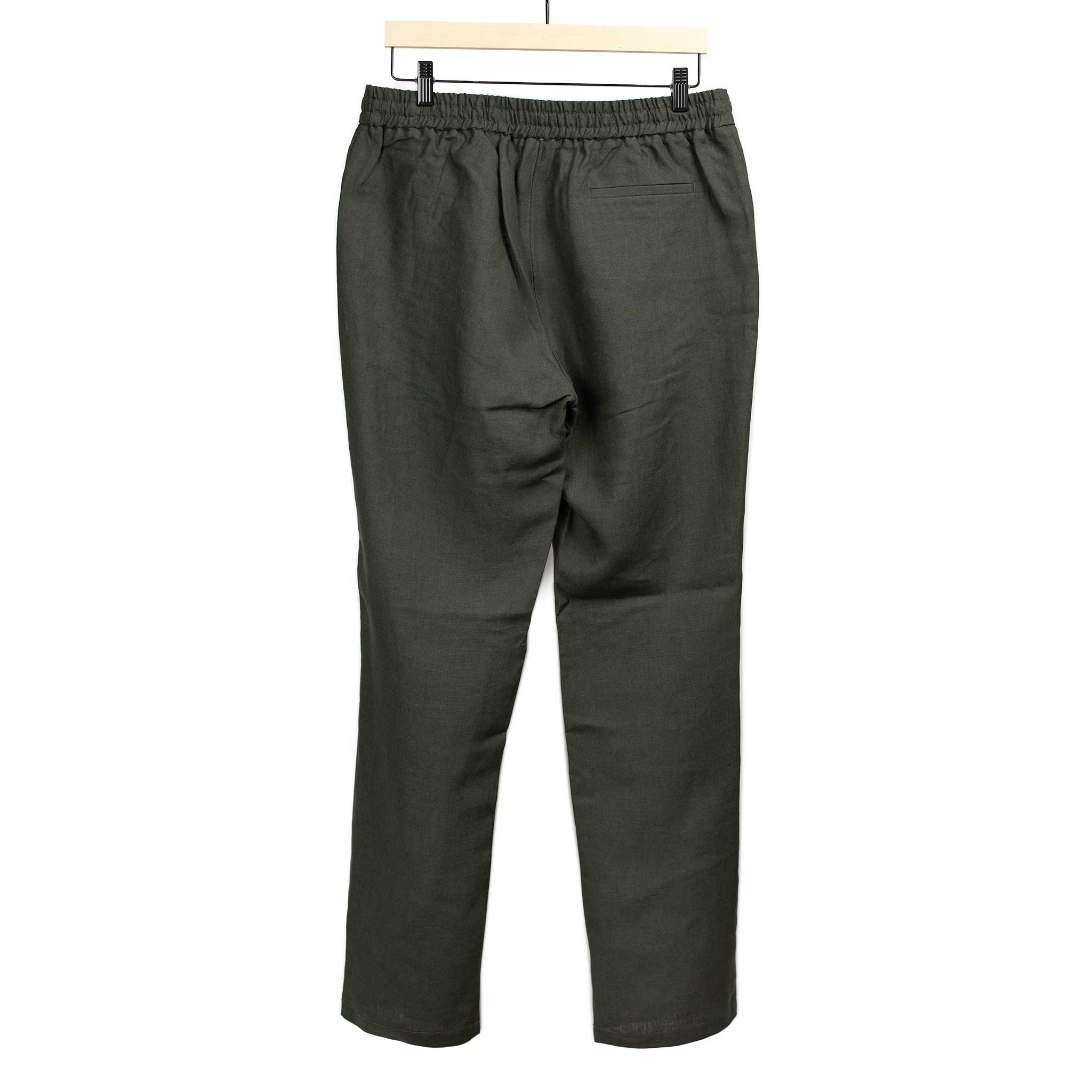 Drawstring easy pants in arabica Belgian linen (restock)