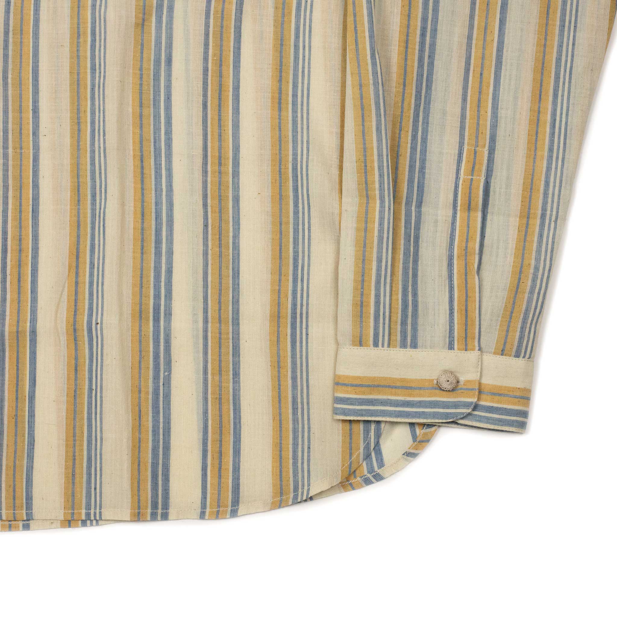 Exclusive Lovers shirt in ochre and sky blue fine cotton stripe